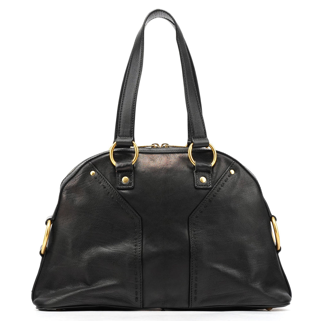 Black Leather Muse Tote Bag