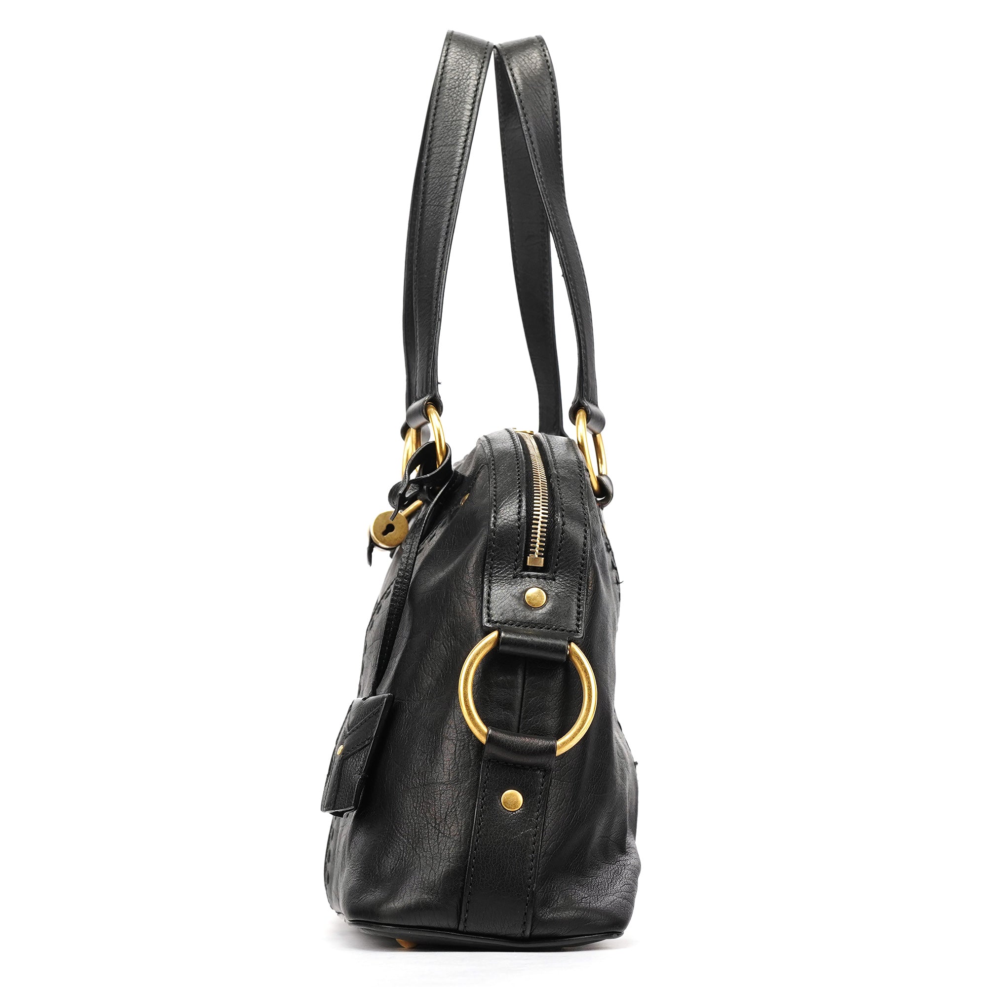 Black Leather Muse Tote Bag