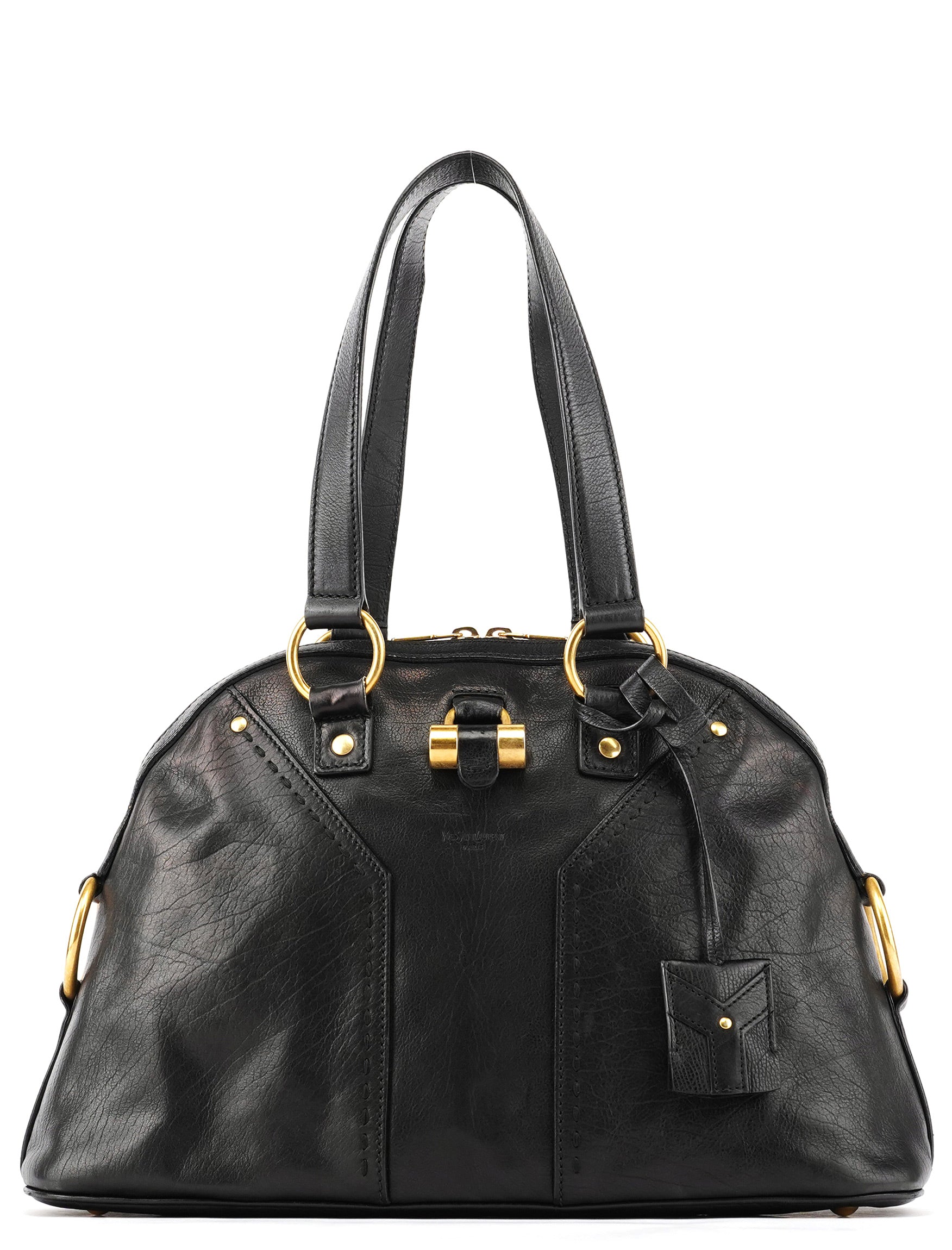 Black Leather Muse Tote Bag