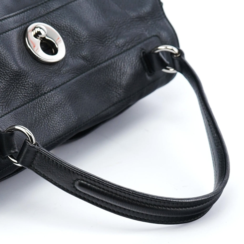 Black Leather Muse Two Bag