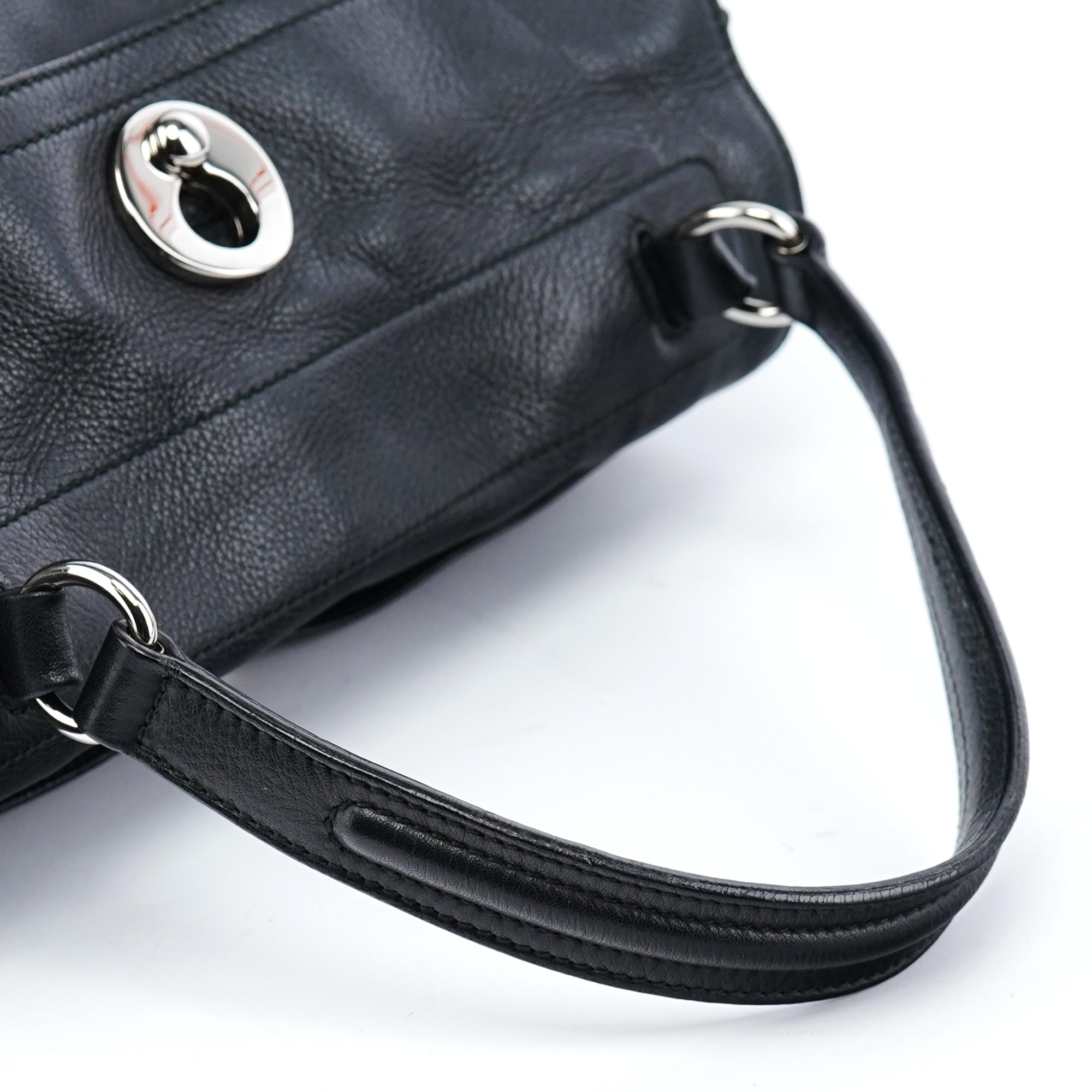 Black Leather Muse Two Bag