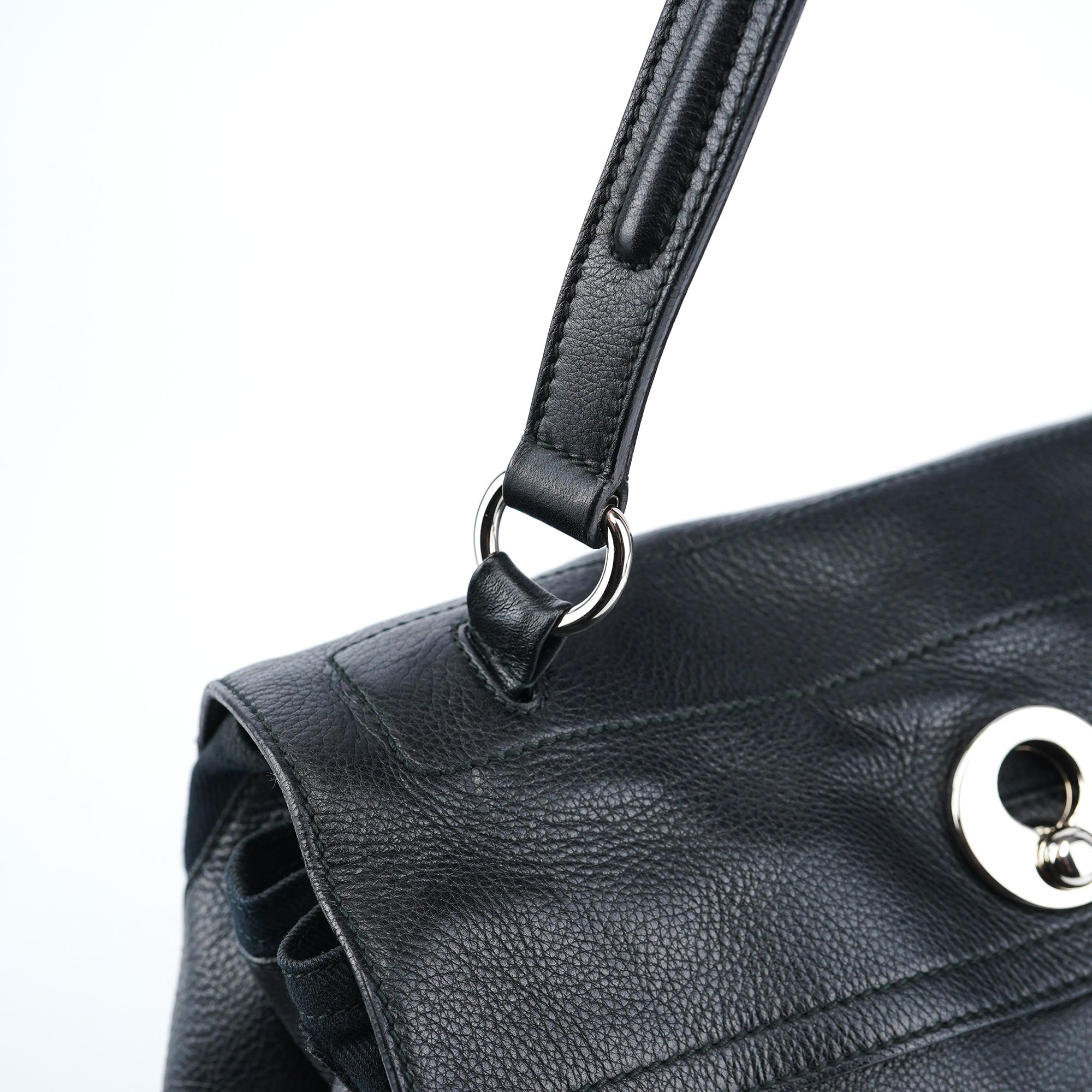 Black Leather Muse Two Bag