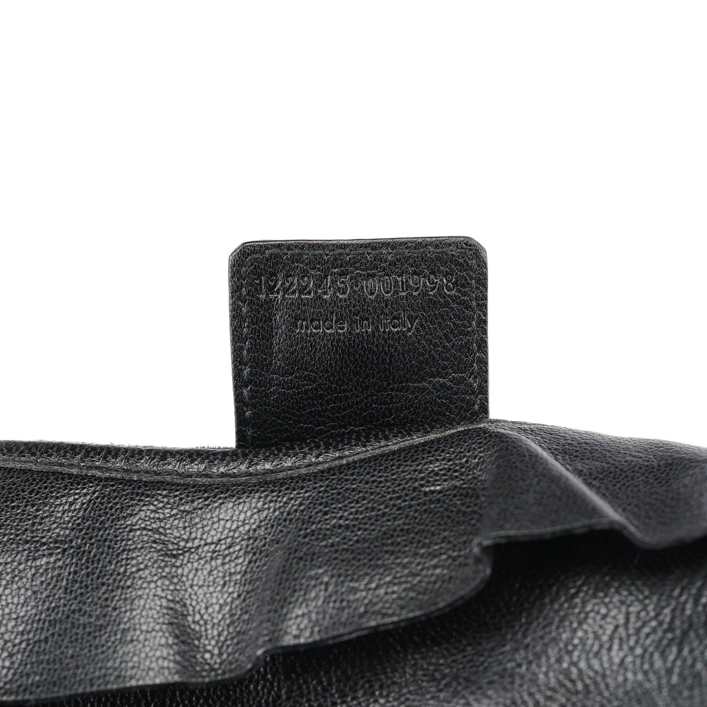 Black Leather Saint Tropez Shoulder Bag