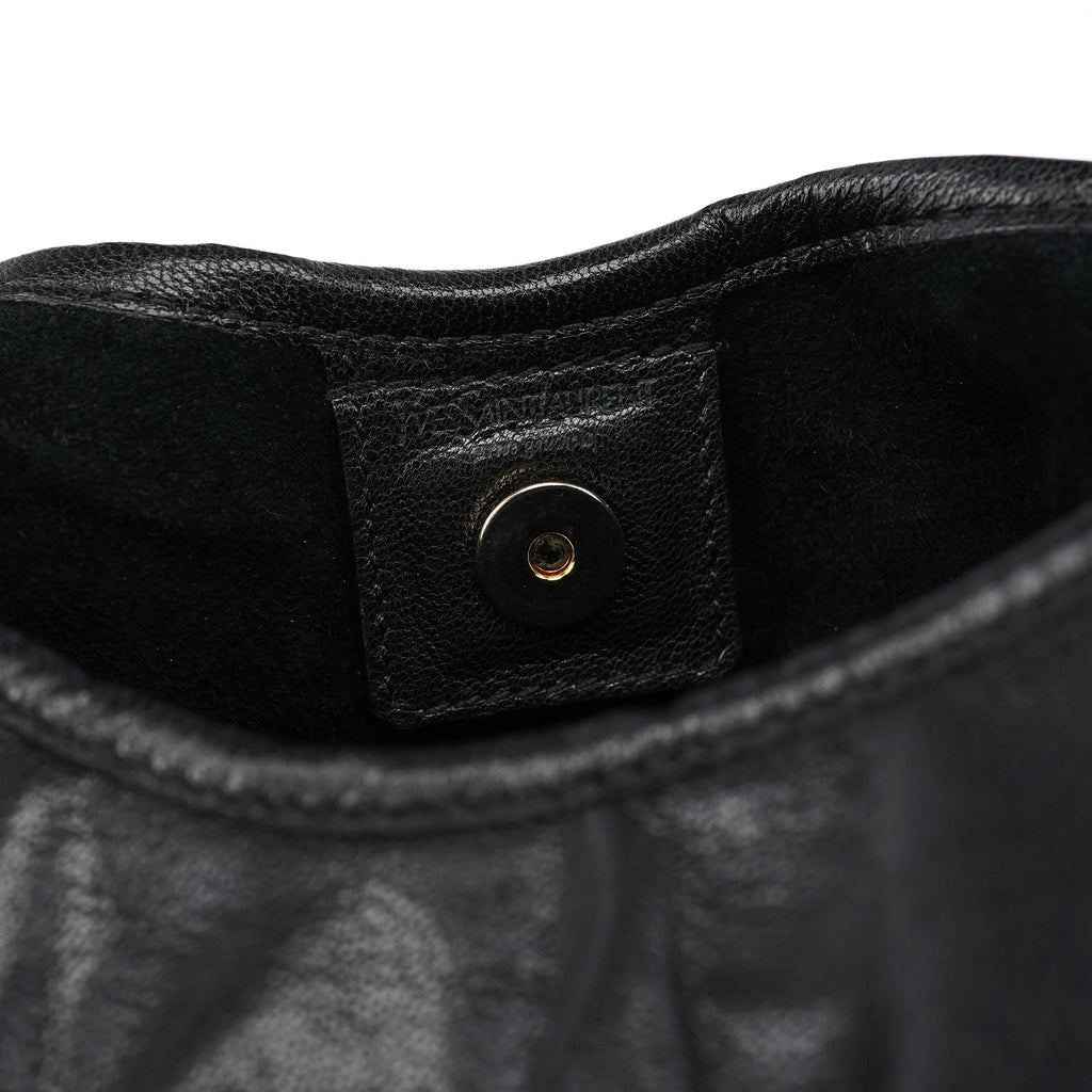 Black Leather Saint Tropez Shoulder Bag