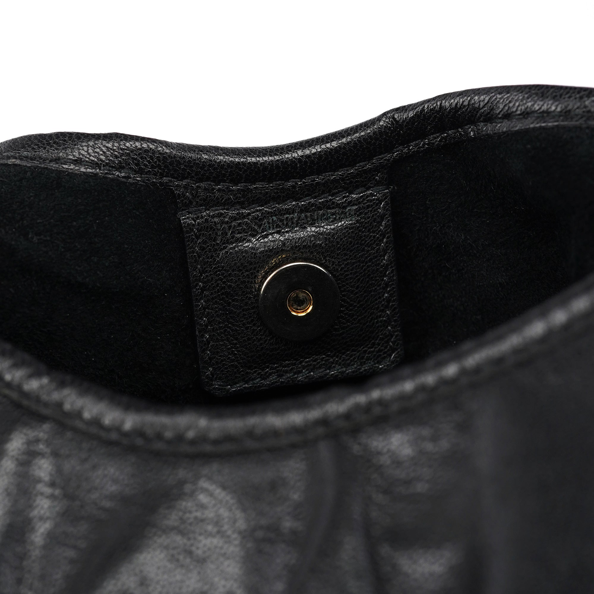 Black Leather Saint Tropez Shoulder Bag