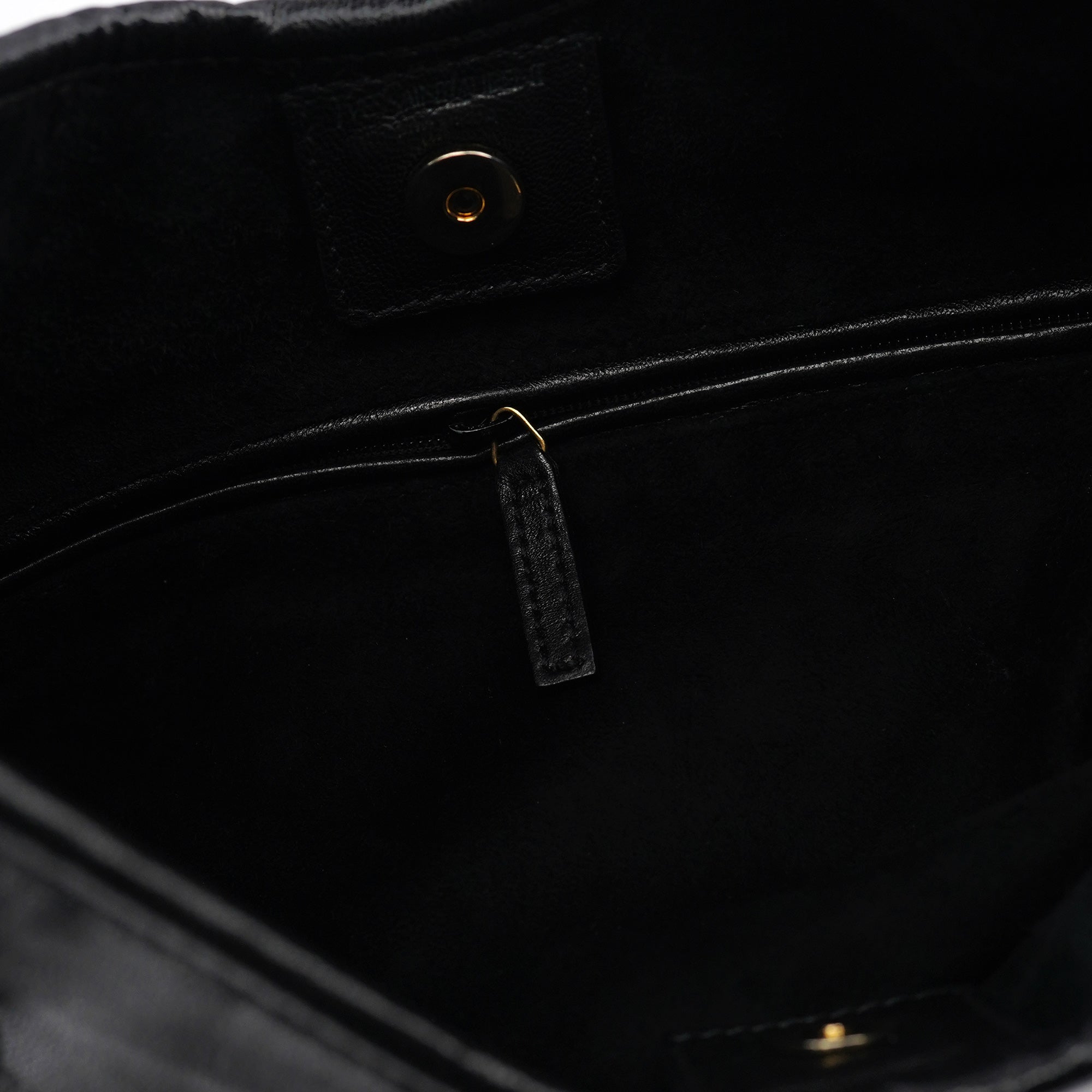 Black Leather Saint Tropez Shoulder Bag