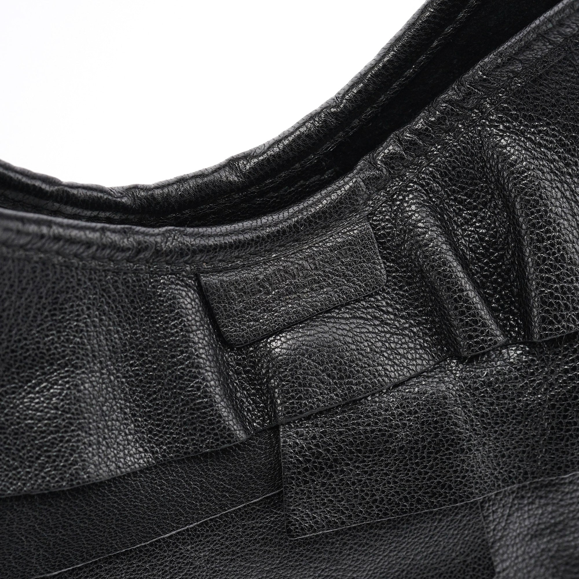 Black Leather Saint Tropez Shoulder Bag