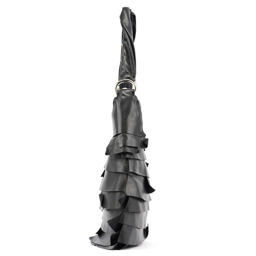 Black Leather Saint Tropez Shoulder Bag