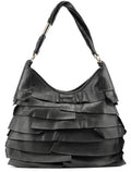 Black Leather Saint Tropez Shoulder Bag