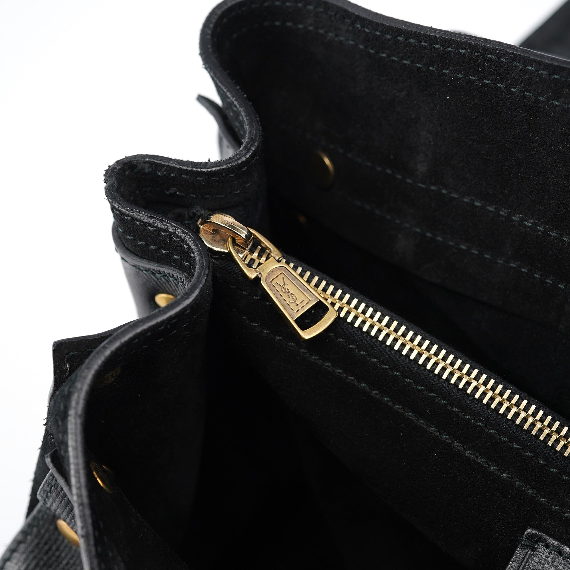 Black Leather Suede Muse Two Top Handle Bag