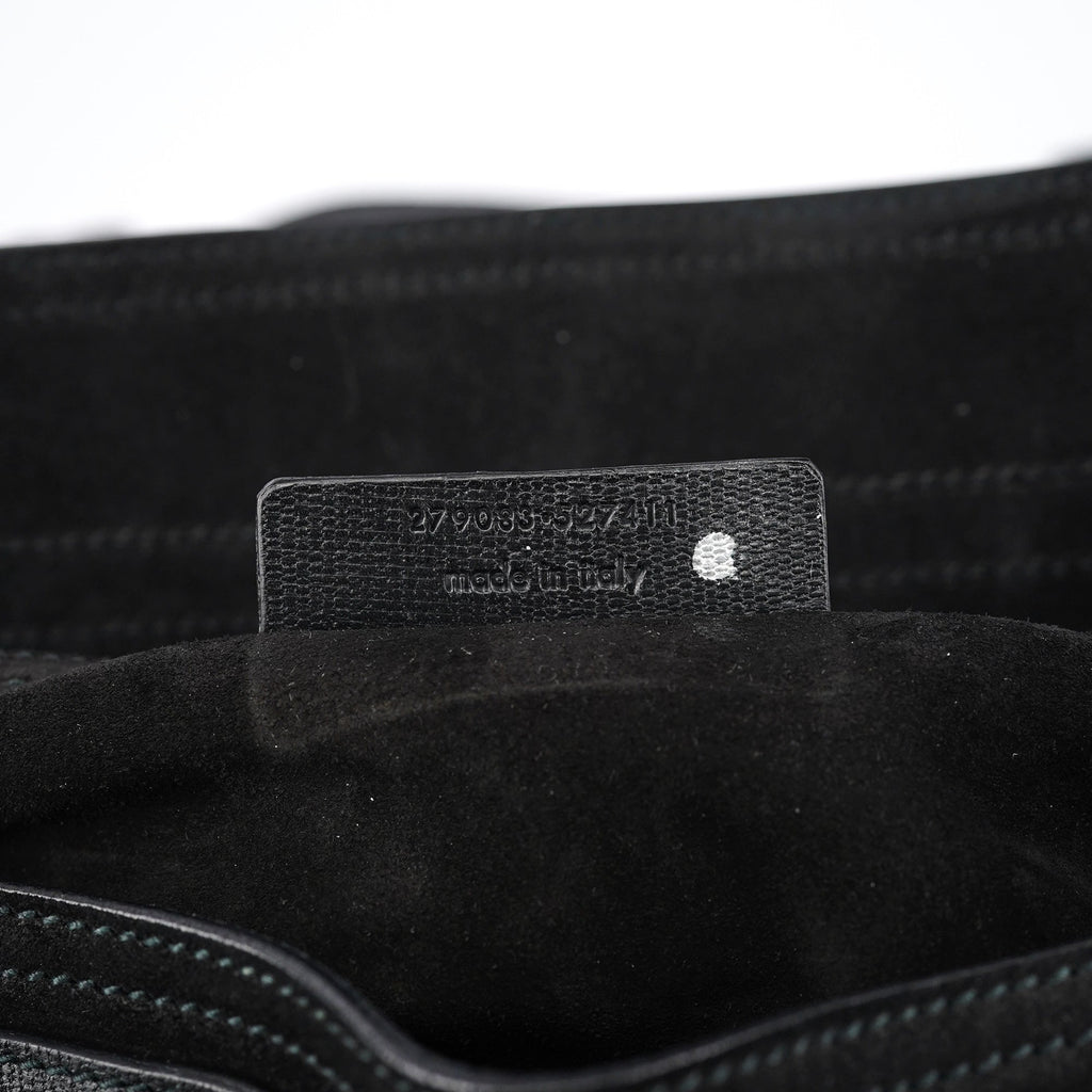 Black Leather Suede Muse Two Top Handle Bag