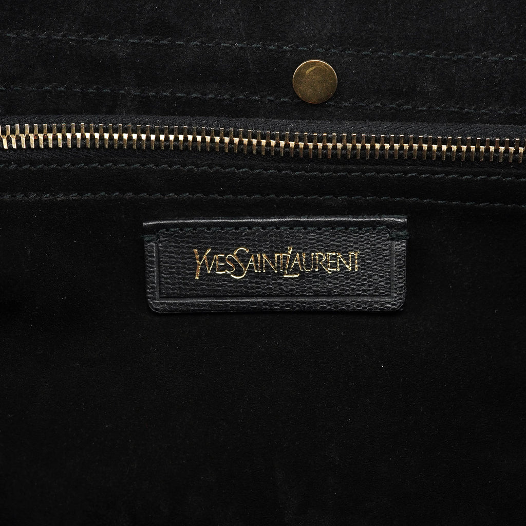 Black Leather Suede Muse Two Top Handle Bag