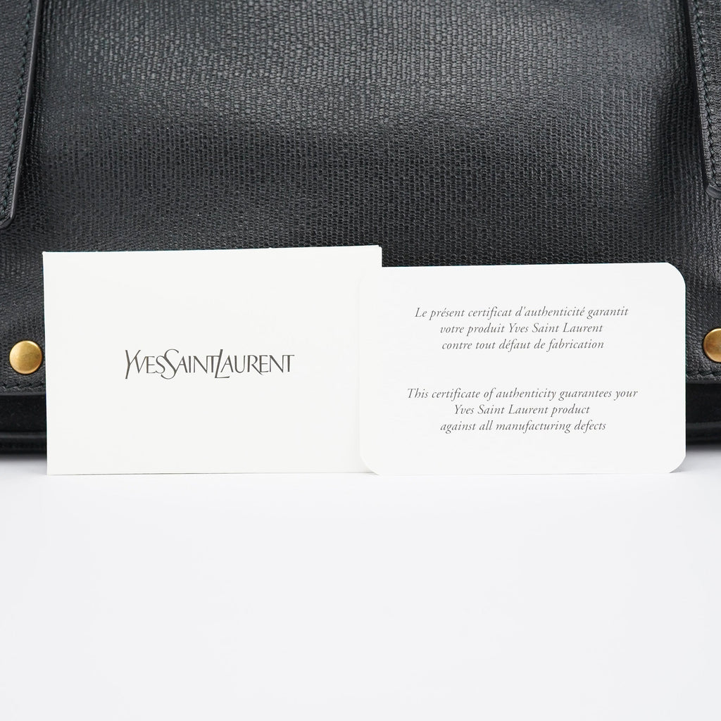 Black Leather Suede Muse Two Top Handle Bag