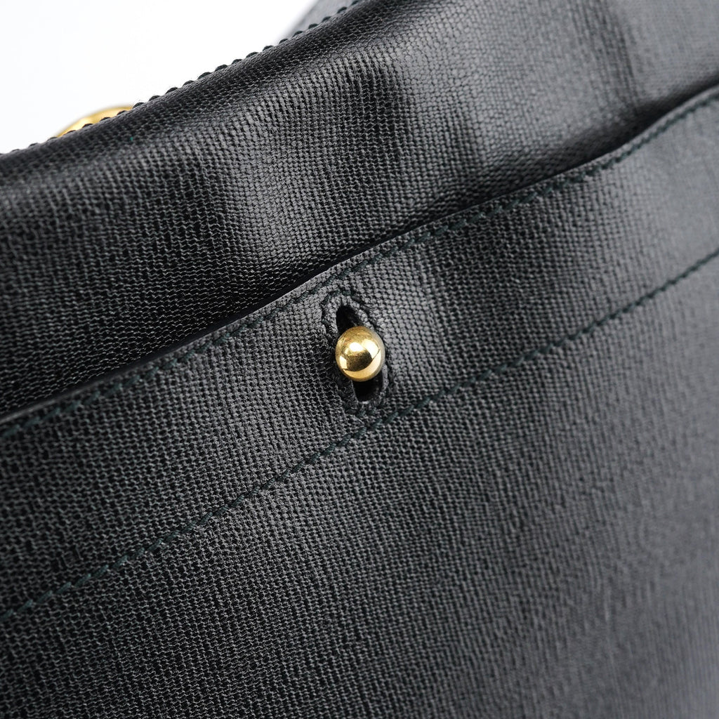 Black Leather Suede Muse Two Top Handle Bag