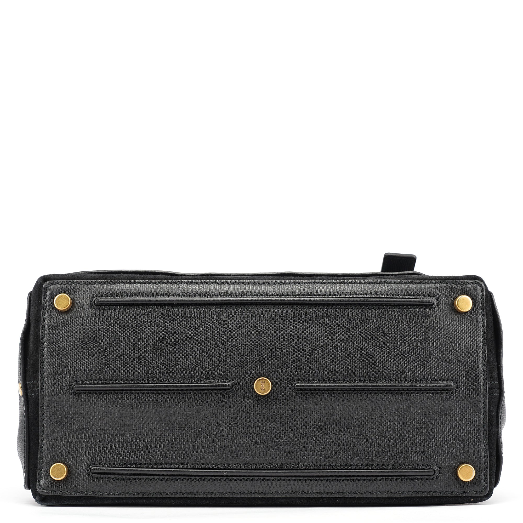Black Leather Suede Muse Two Top Handle Bag