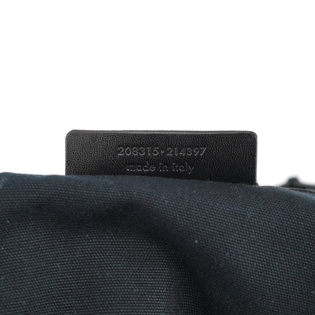 Black Leather Y Boston Bag