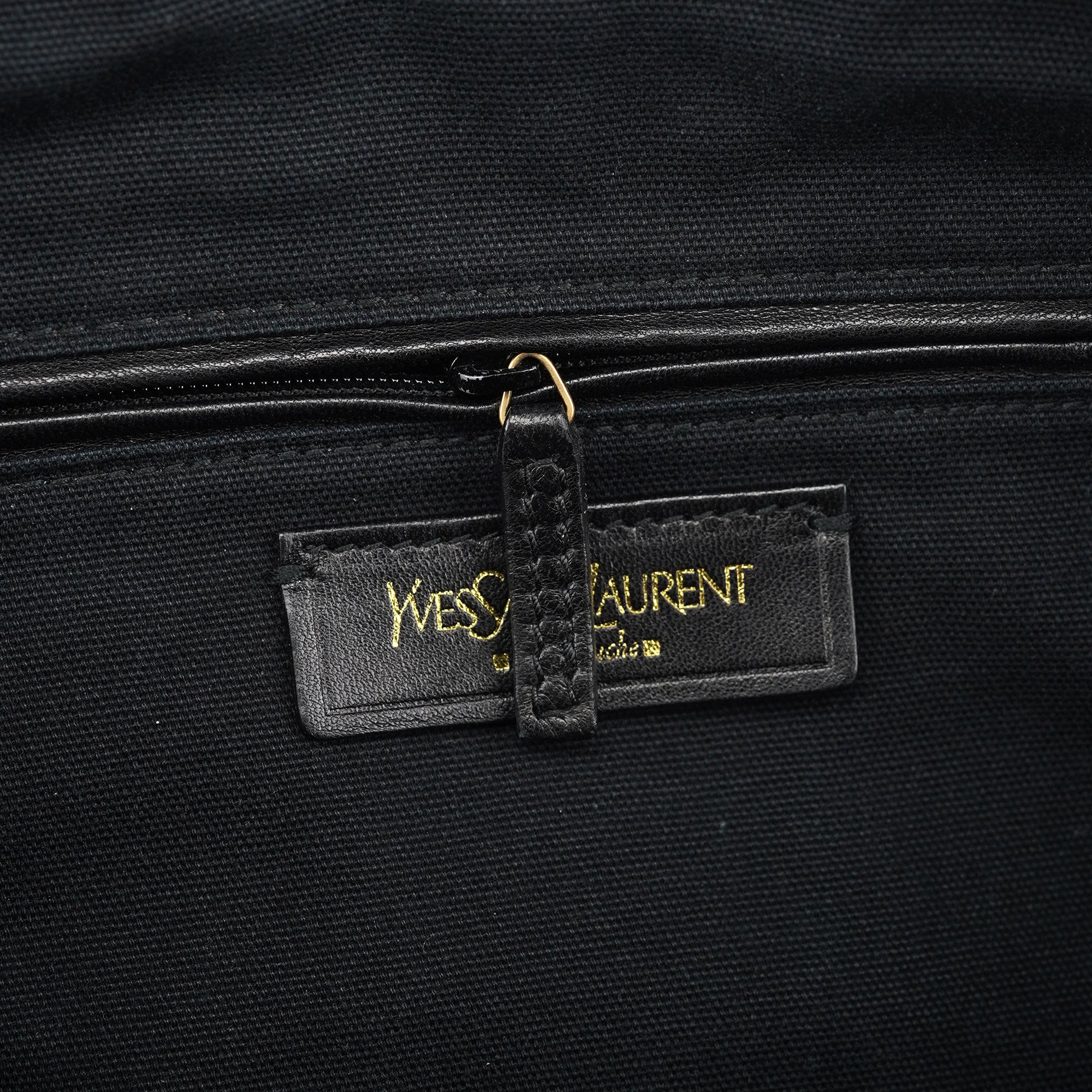Black Leather Y Boston Bag