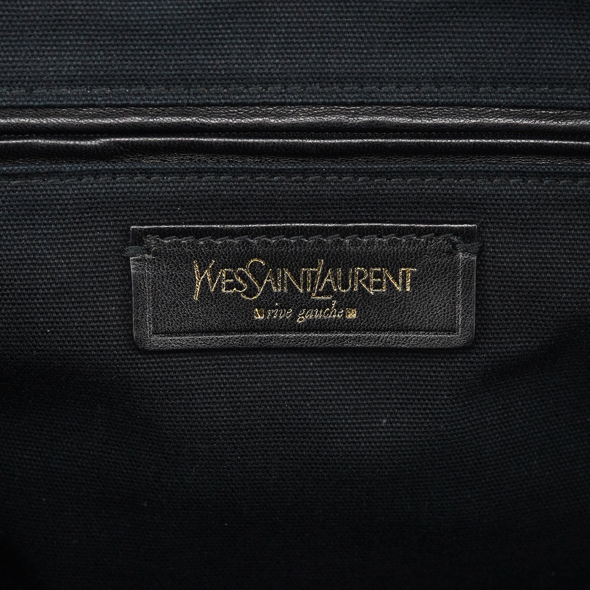 Black Leather Y Boston Bag