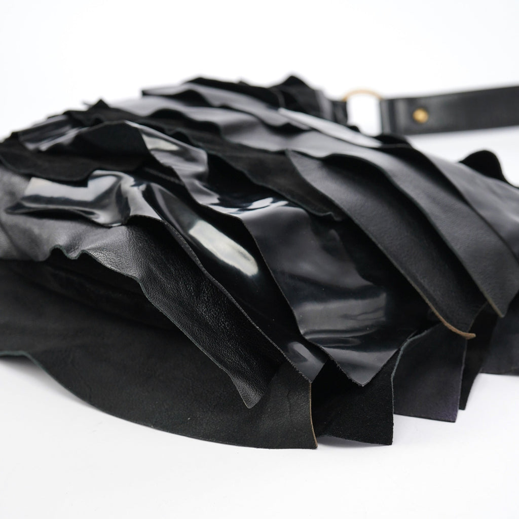Black Multi Leather Saint Tropez Shoulder Bag