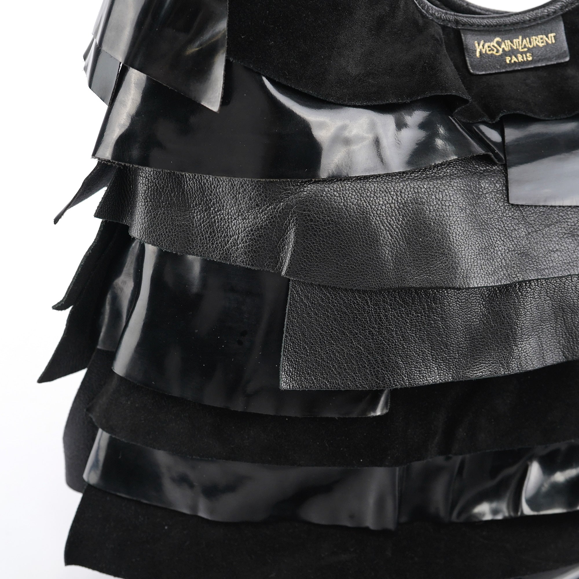 Black Multi Leather Saint Tropez Shoulder Bag