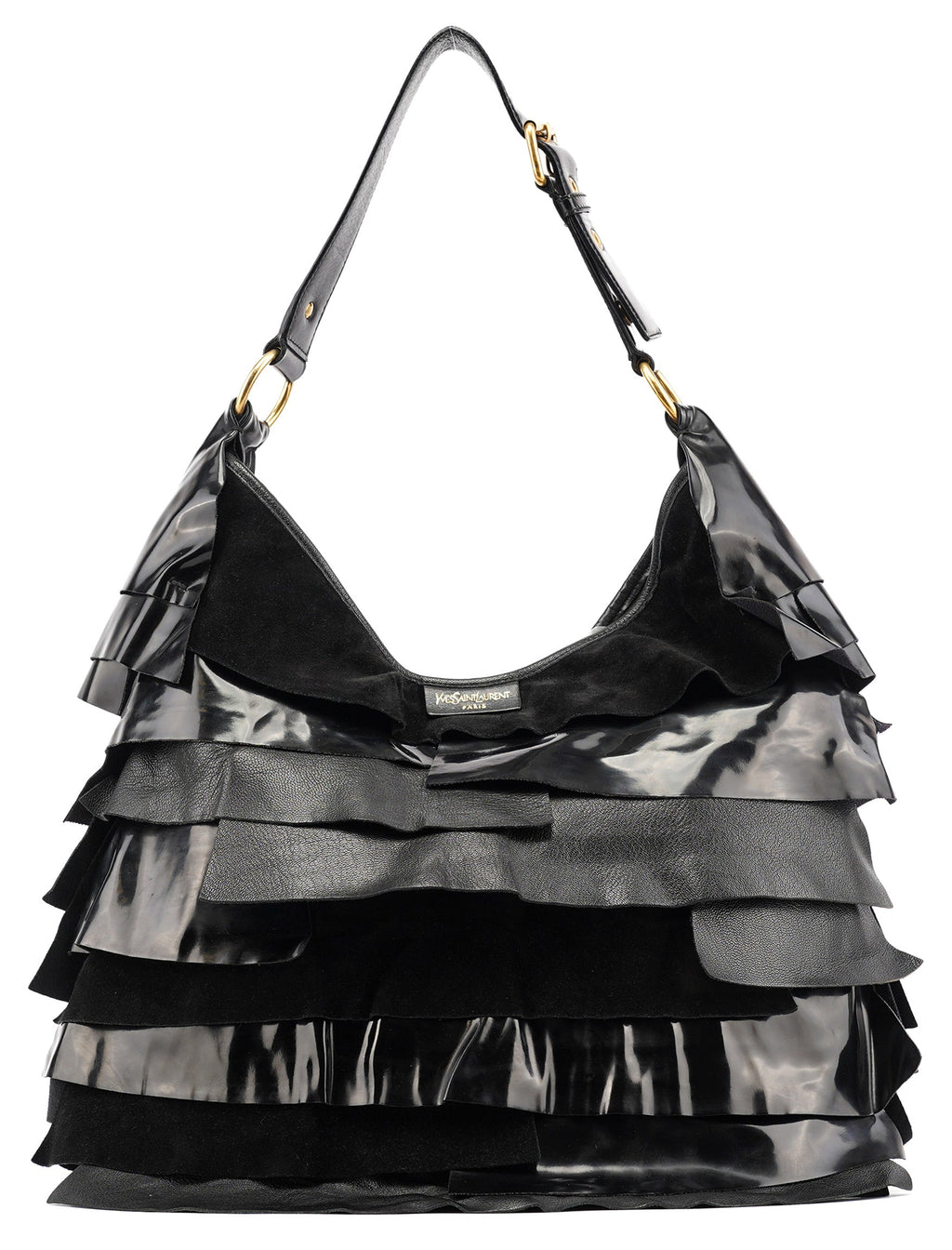 Black Multi Leather Saint Tropez Shoulder Bag