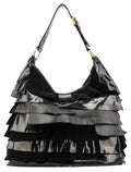 Black Multi Leather Saint Tropez Shoulder Bag
