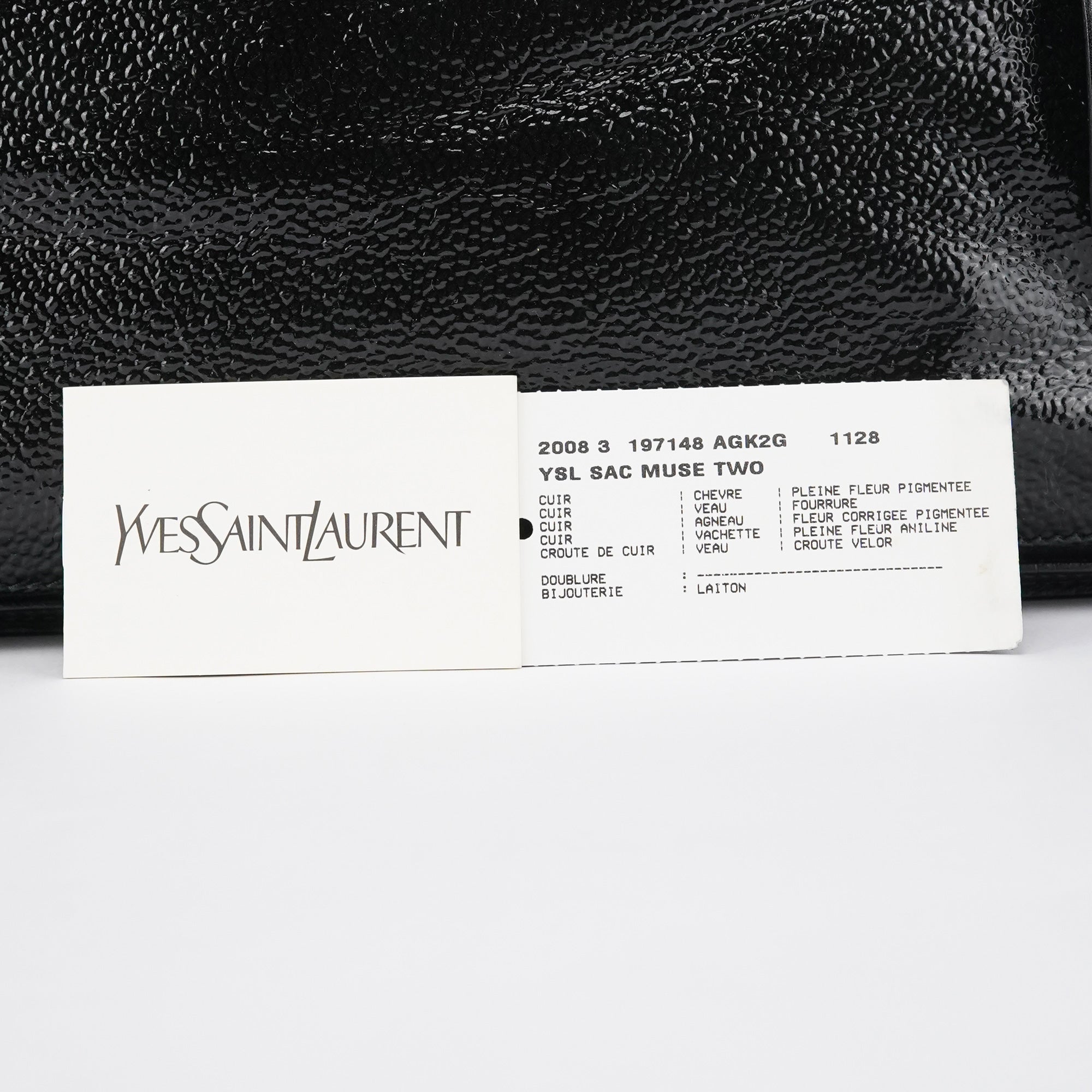 Black Patent Calfhair Muse Two Bag