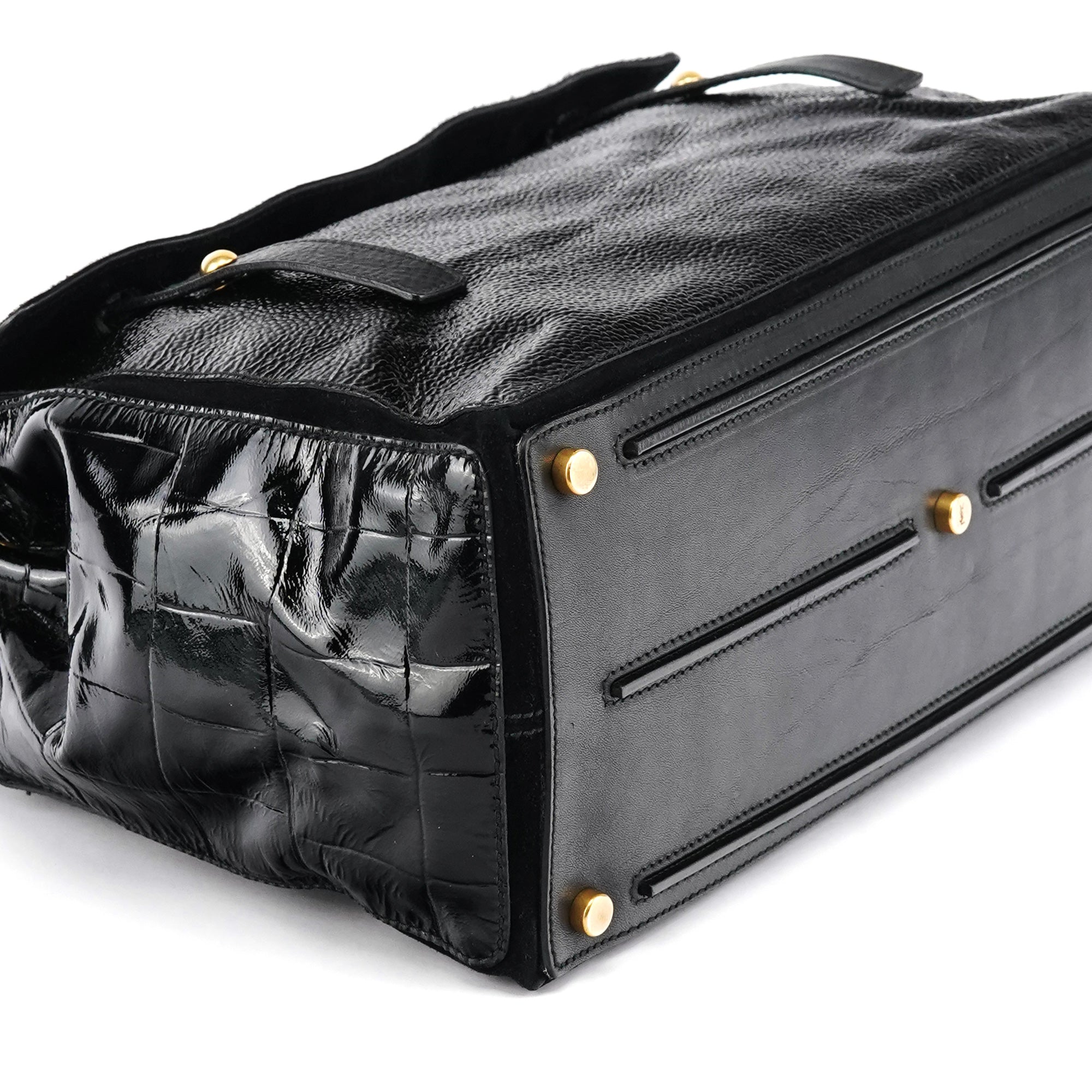 Black Patent Calfhair Muse Two Bag