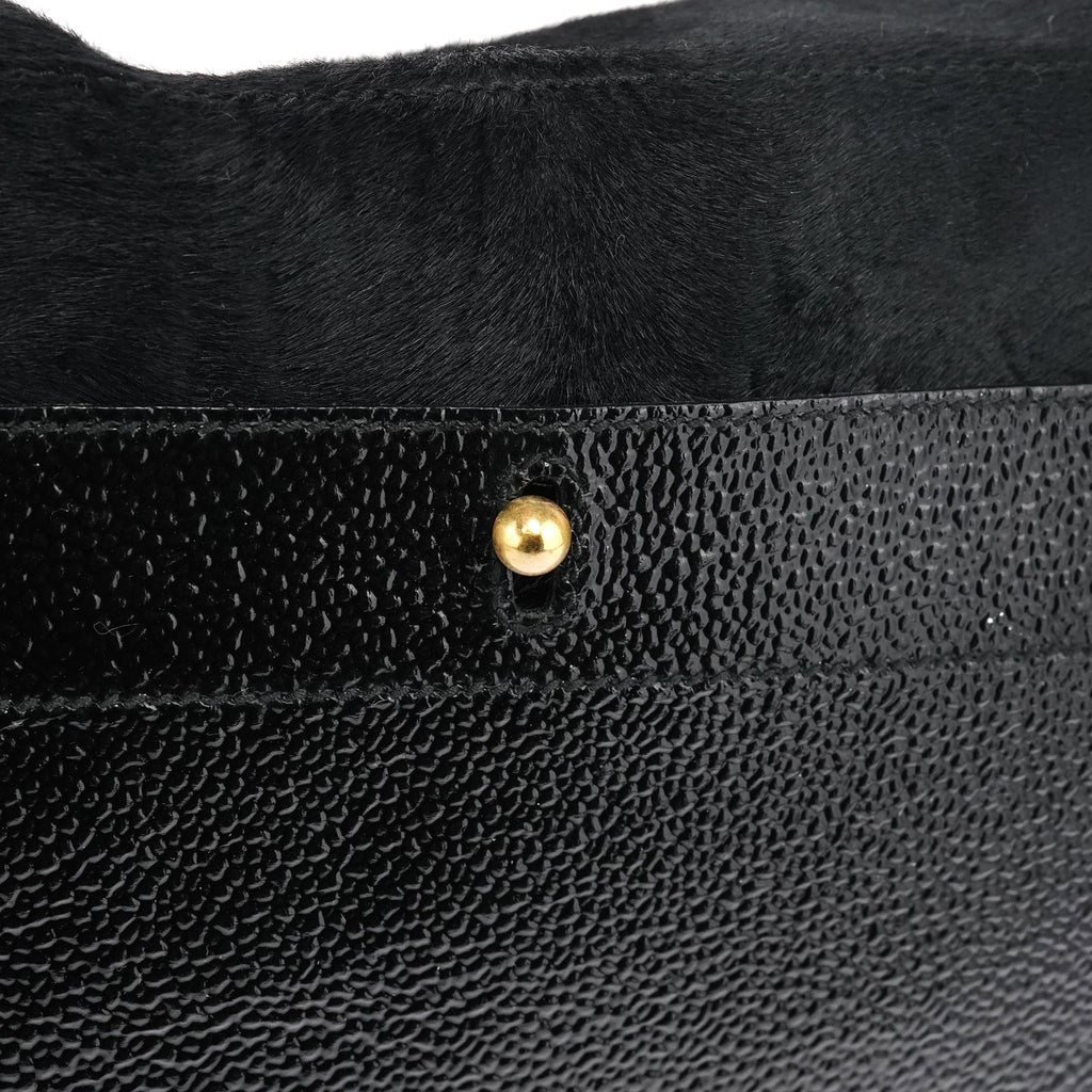 Black Patent Calfhair Muse Two Bag