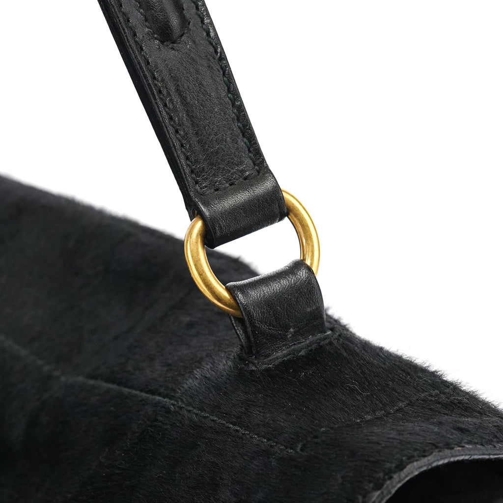 Black Patent Calfhair Muse Two Bag