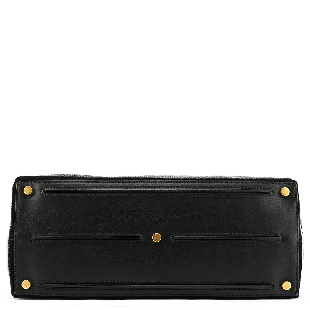 Black Patent Calfhair Muse Two Bag