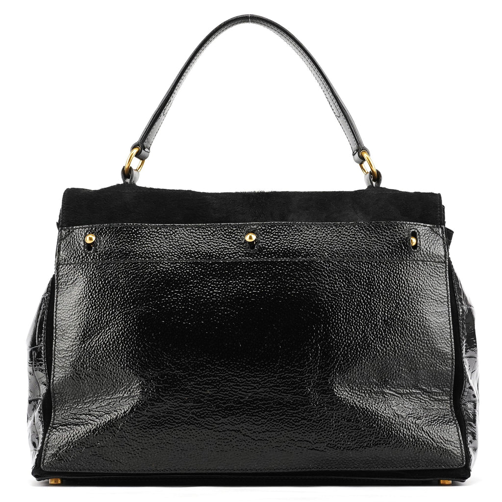 Black Patent Calfhair Muse Two Bag