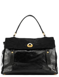 Black Patent Calfhair Muse Two Bag