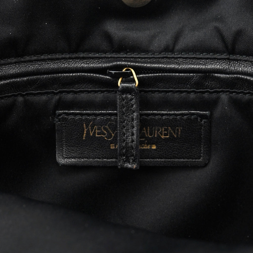 Black Patent Leather Croc Embossed Tote Bag