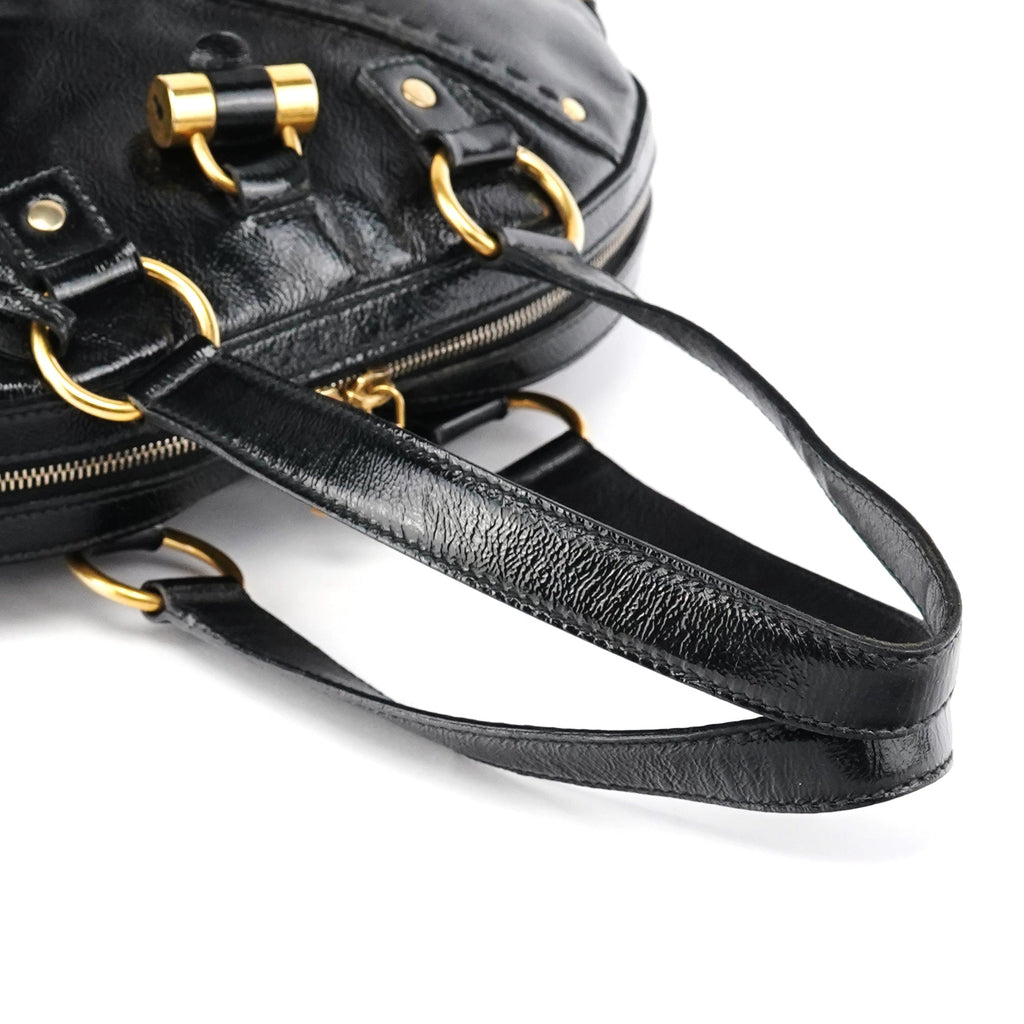 Black Patent Leather Muse Tote Bag