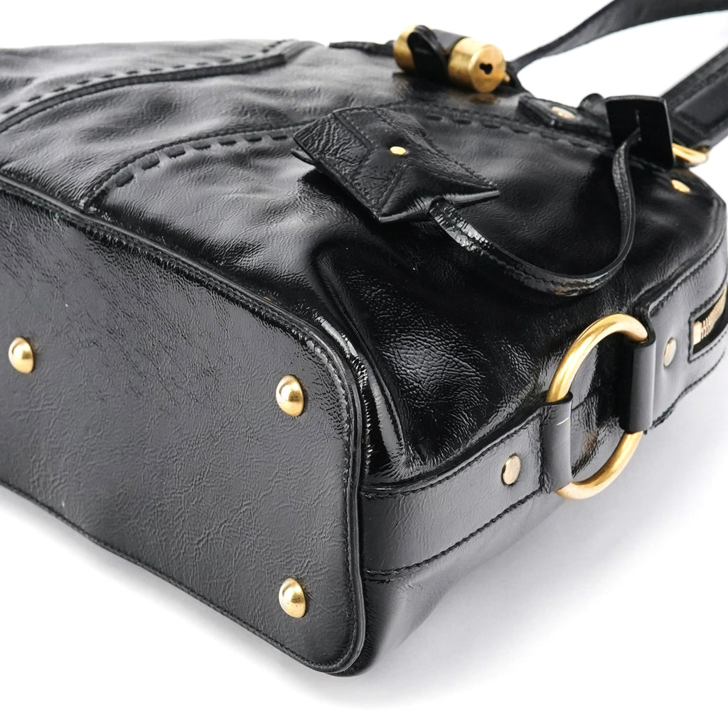 Black Patent Leather Muse Tote Bag