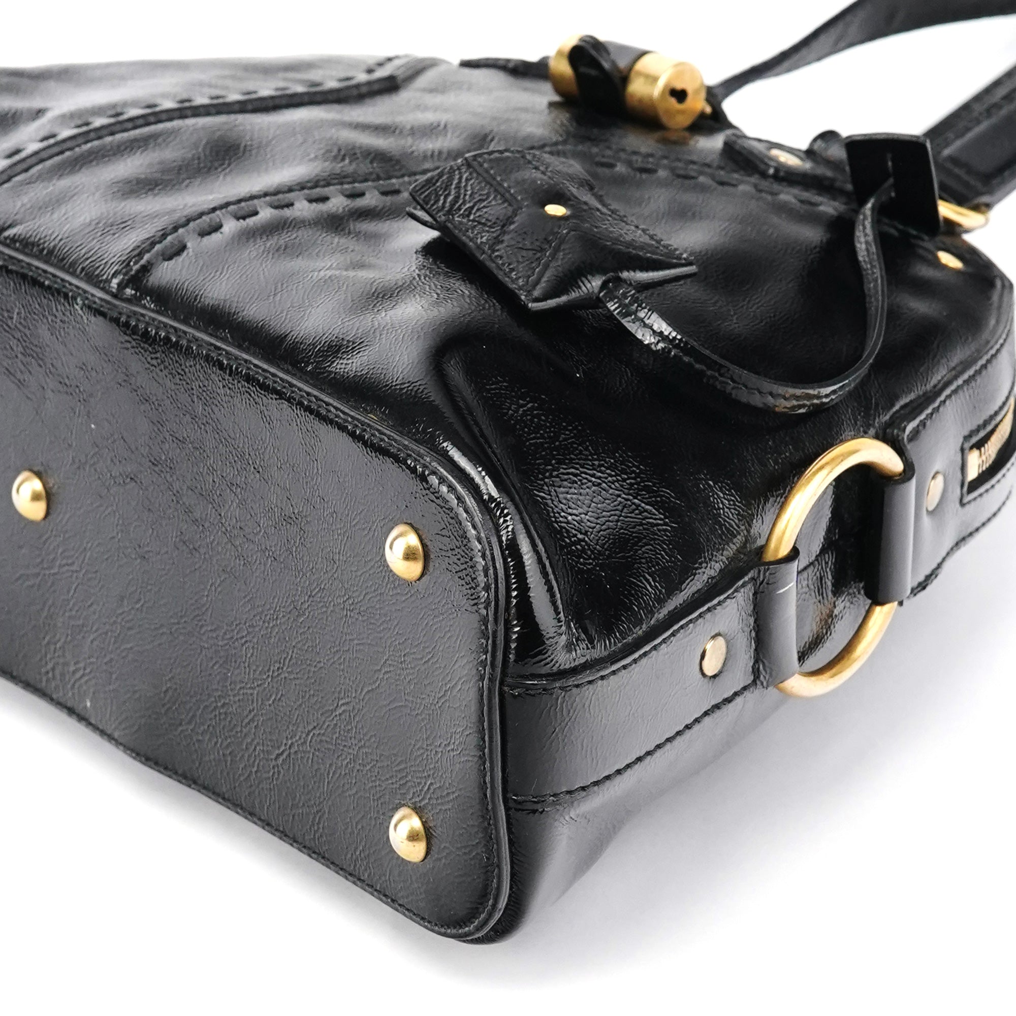 Black Patent Leather Muse Tote Bag