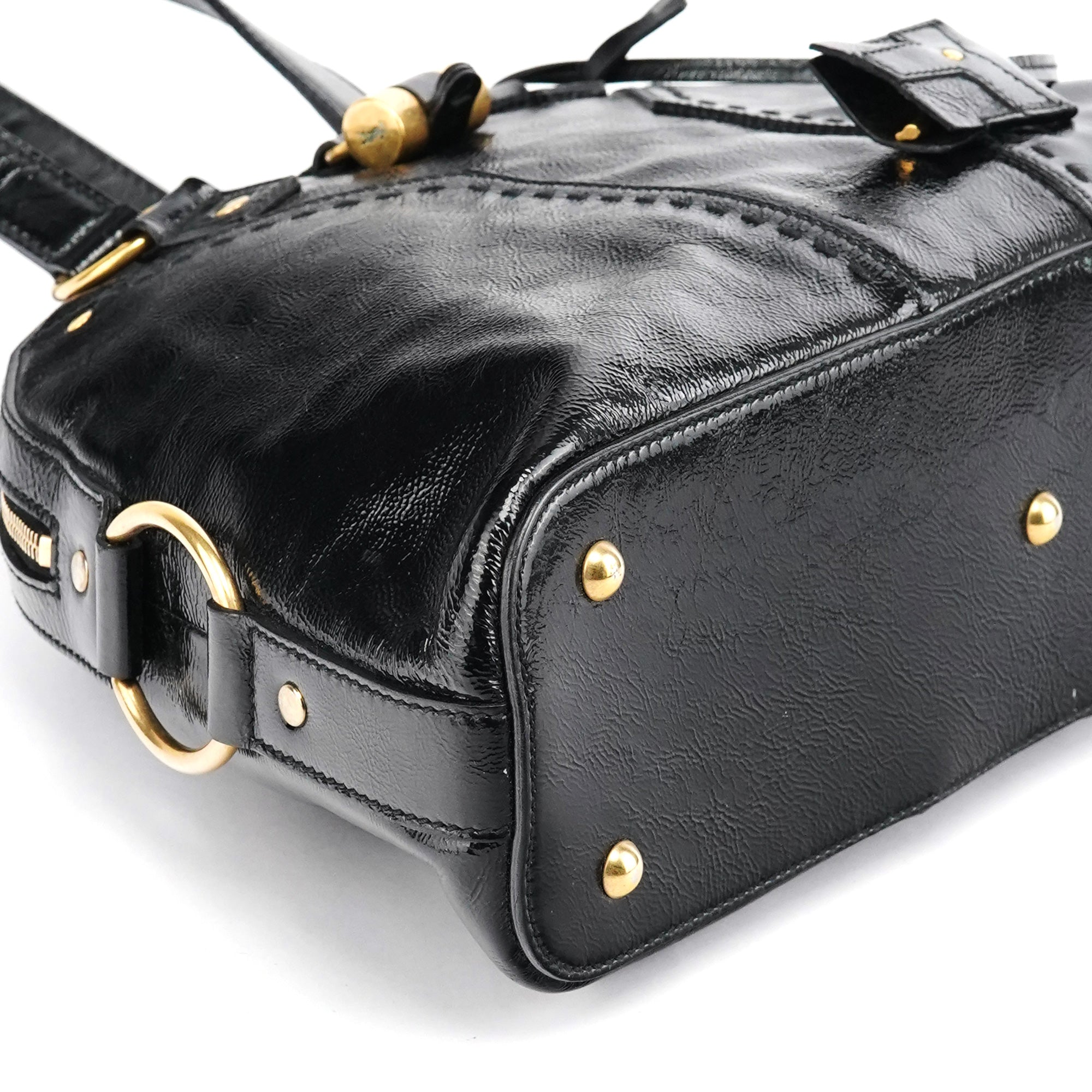 Black Patent Leather Muse Tote Bag