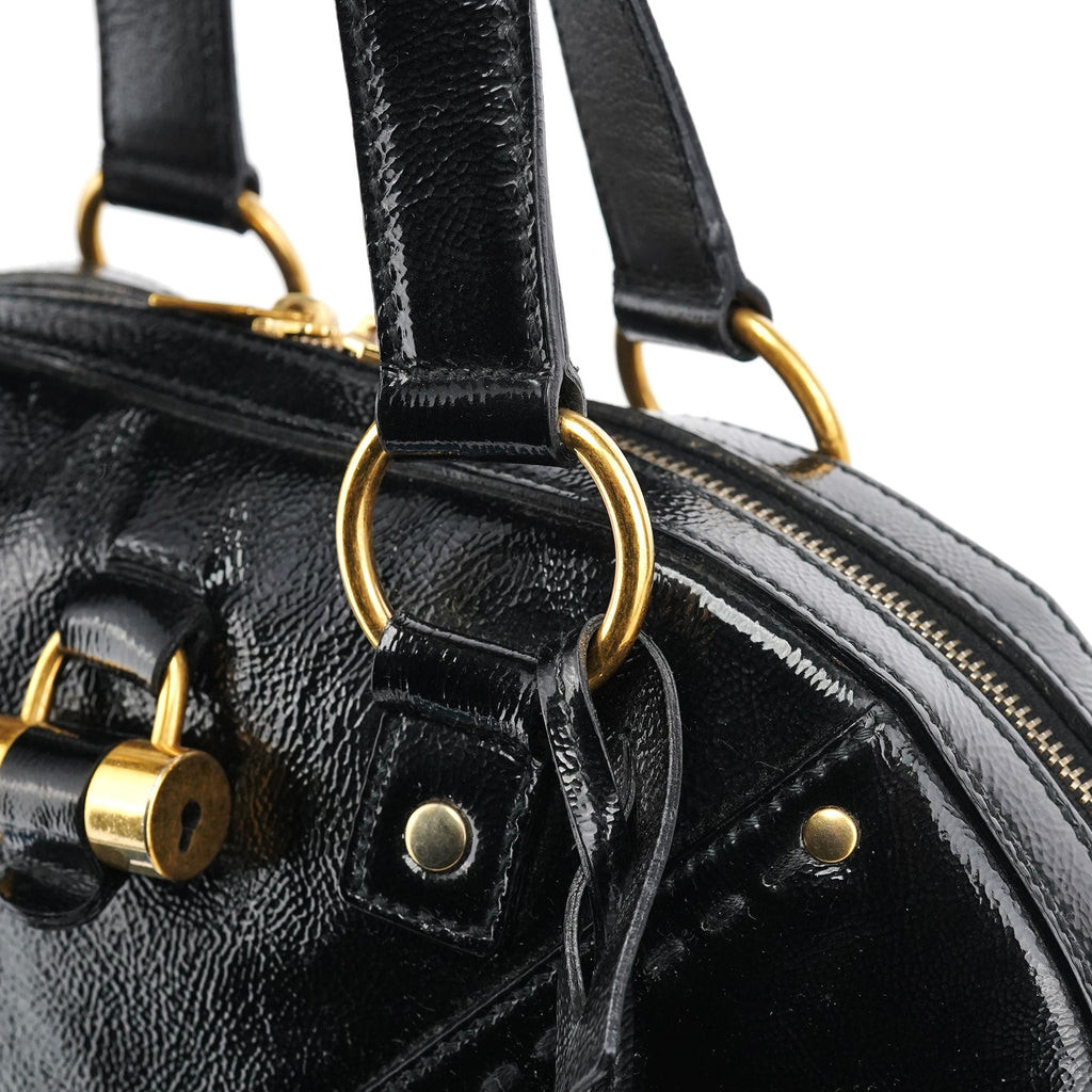 Black Patent Leather Muse Tote Bag