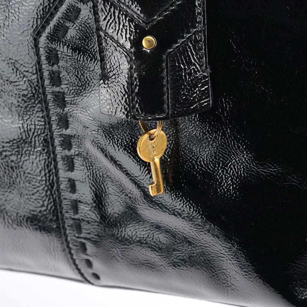Black Patent Leather Muse Tote Bag