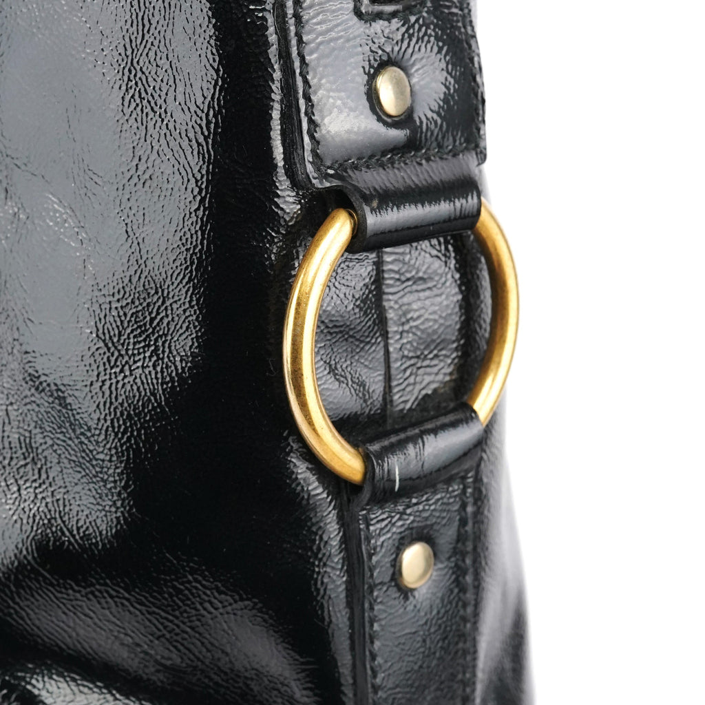 Black Patent Leather Muse Tote Bag