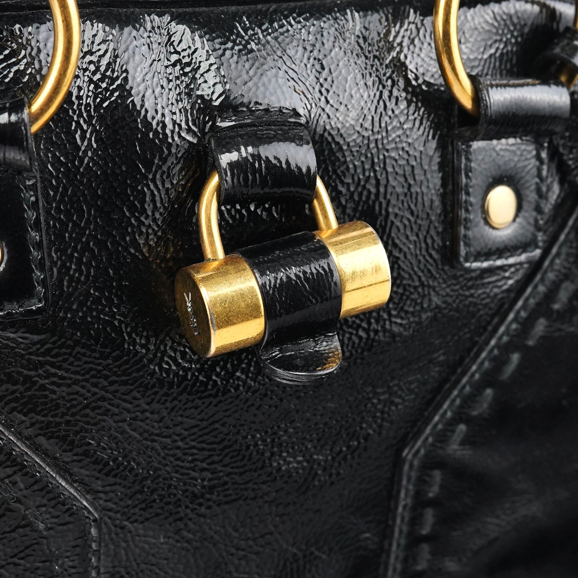 Black Patent Leather Muse Tote Bag