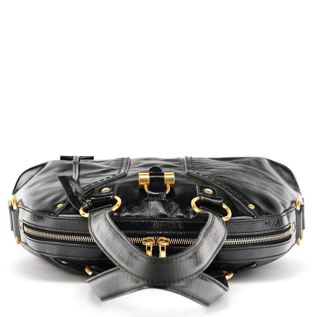 Black Patent Leather Muse Tote Bag
