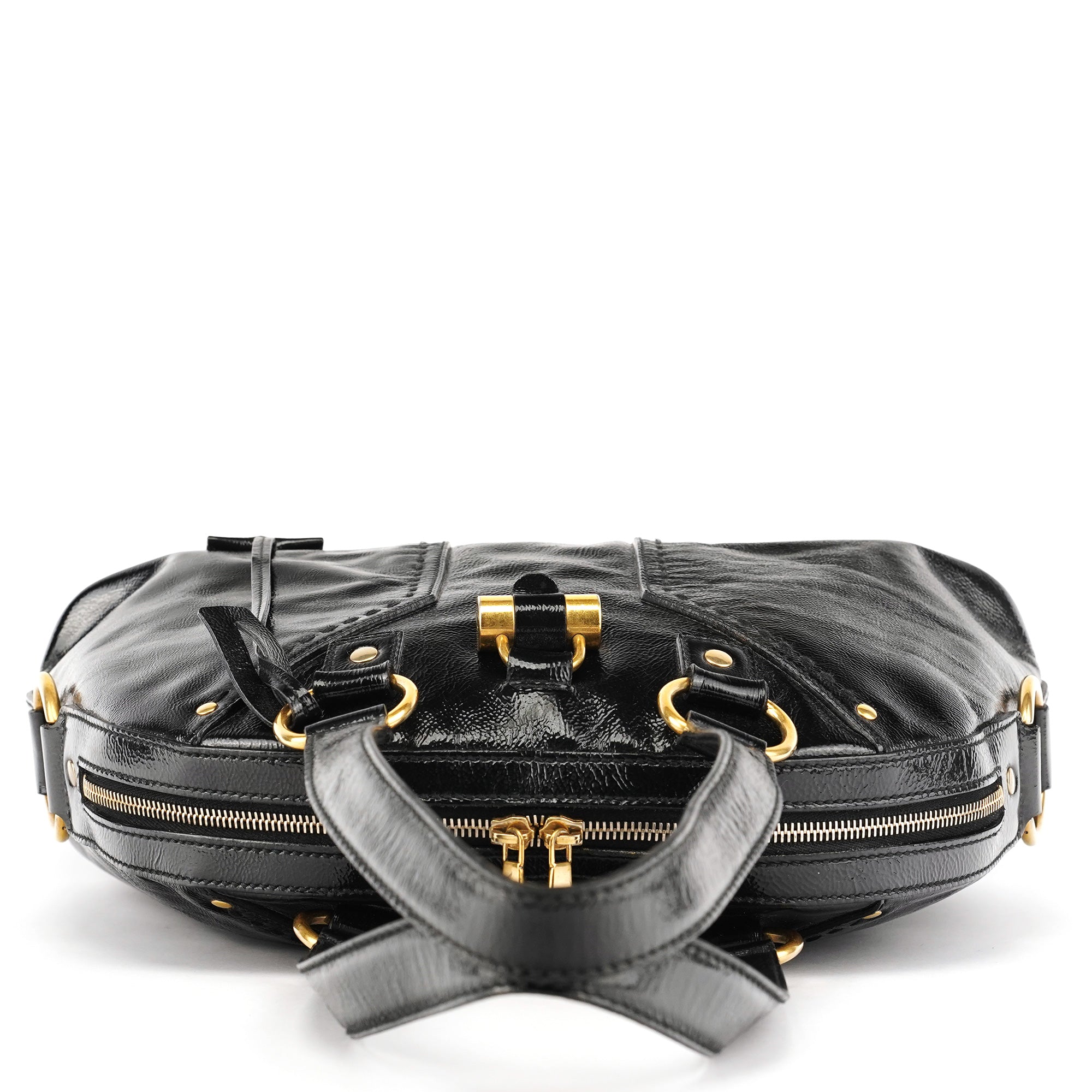 Black Patent Leather Muse Tote Bag