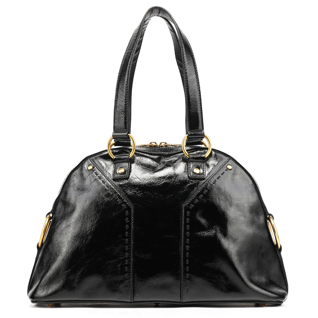 Black Patent Leather Muse Tote Bag