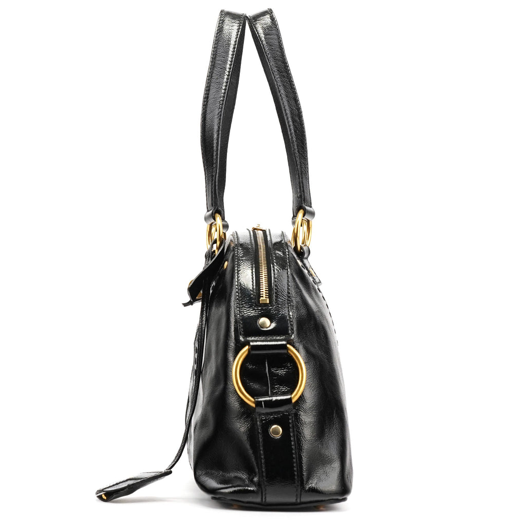 Black Patent Leather Muse Tote Bag