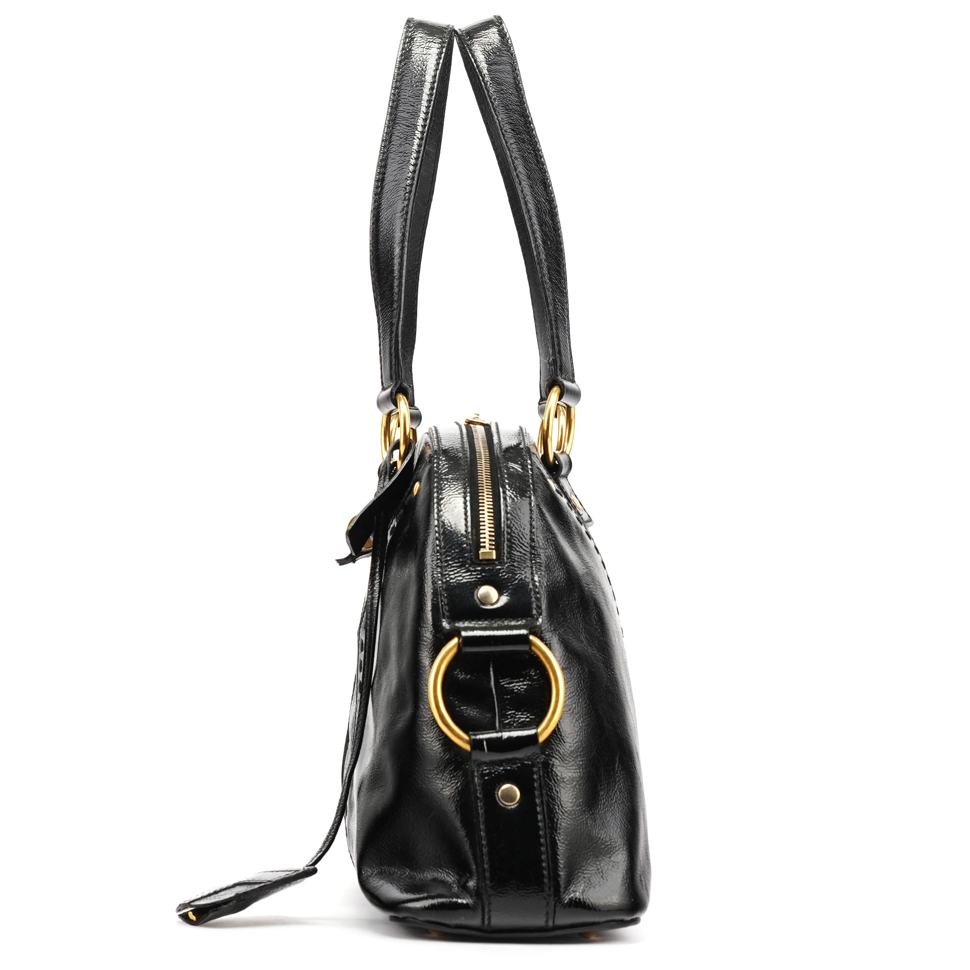 Black Patent Leather Muse Tote Bag