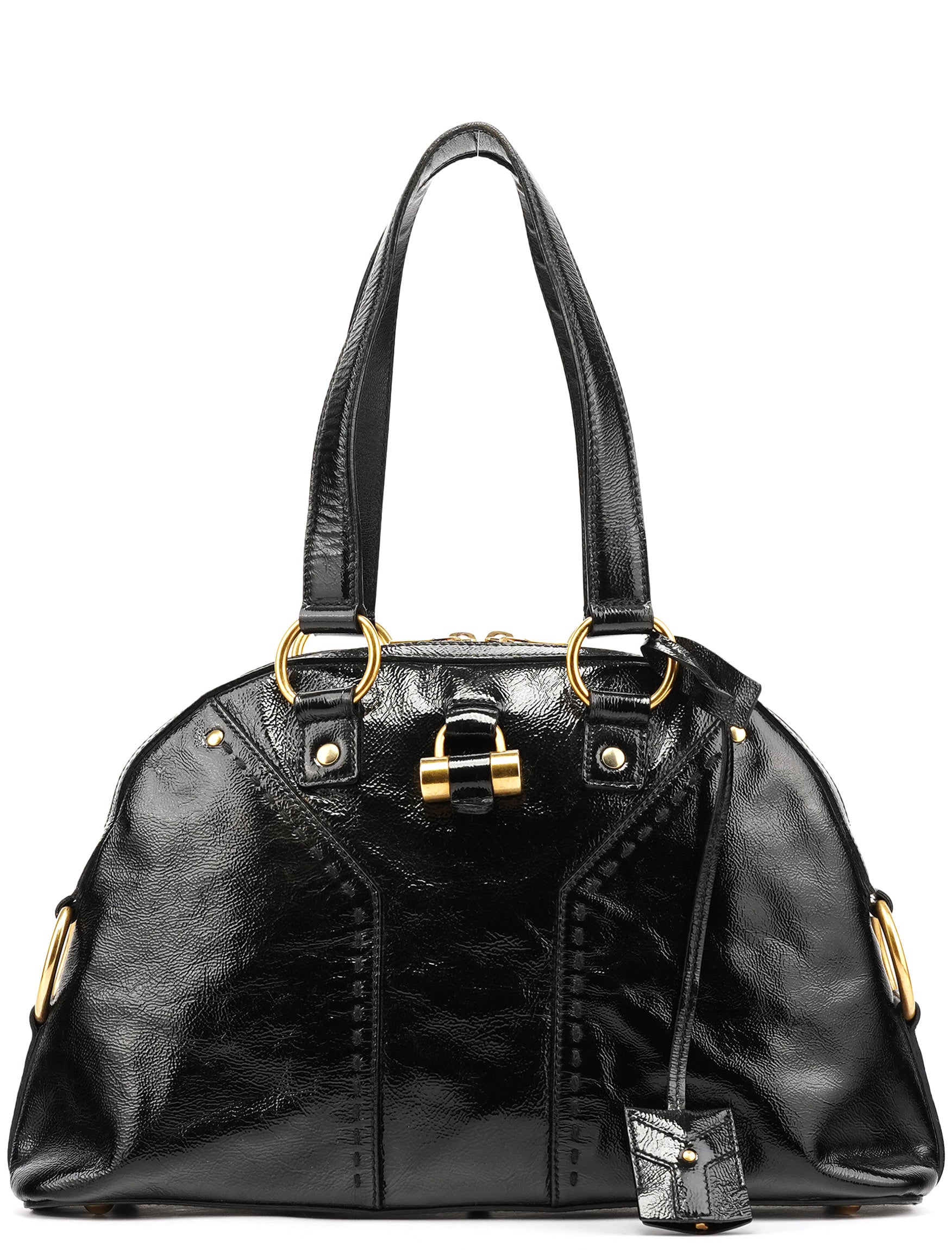 Black Patent Leather Muse Tote Bag