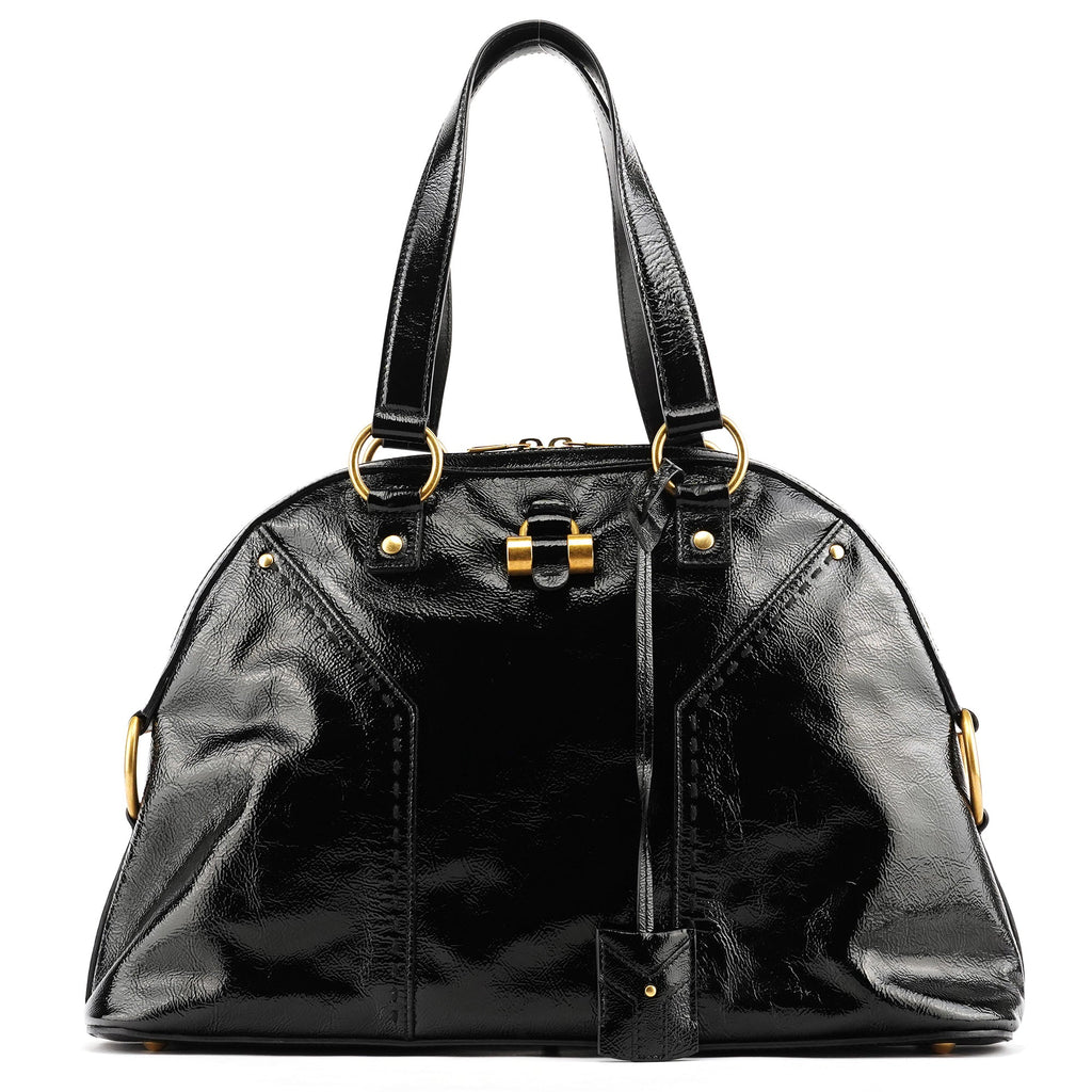 Black Patent Leather Muse Tote Bag