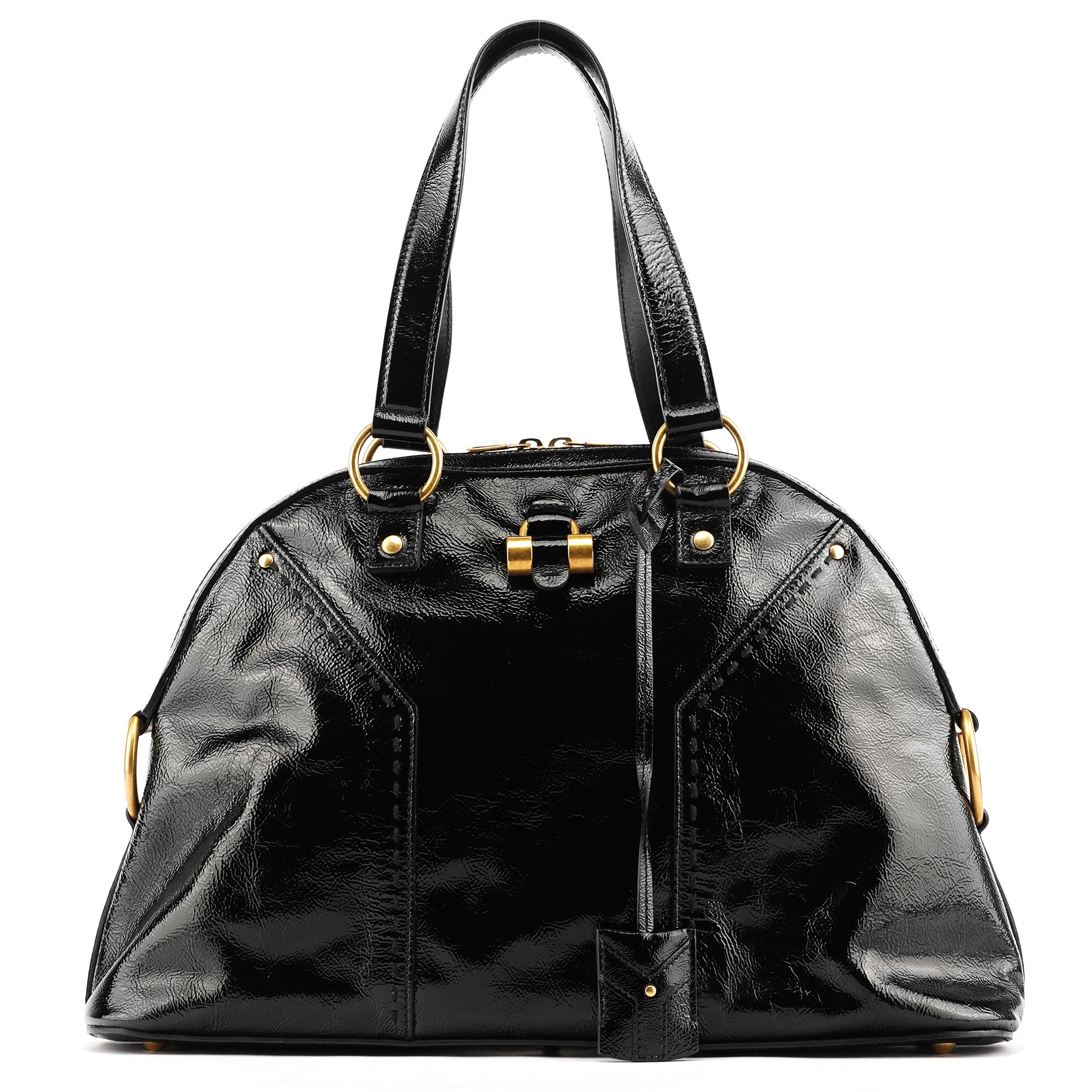 Black Patent Leather Muse Tote Bag